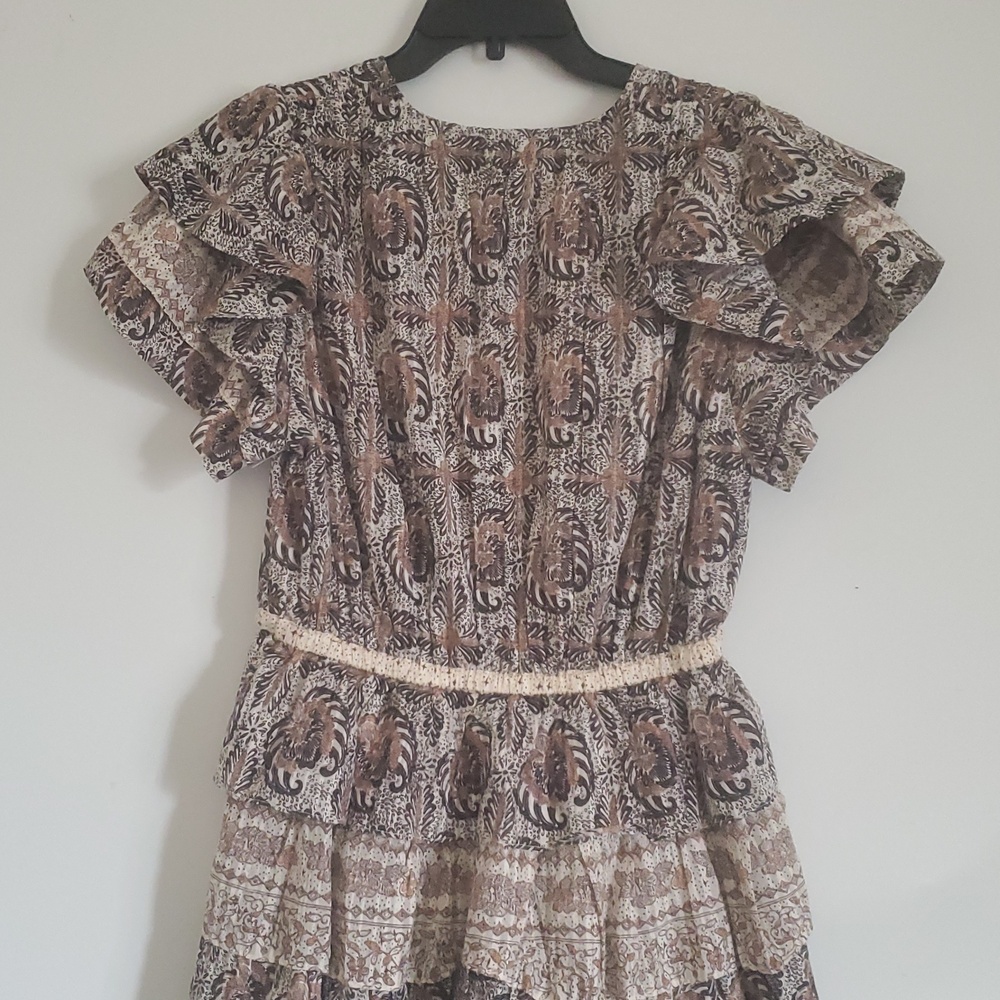 NWOT ULLA JOHNSON KAITLYN FLUTTER SLEEVE DRAWSTRING MINI DRESS IN YARROW - Picture 10 of 14